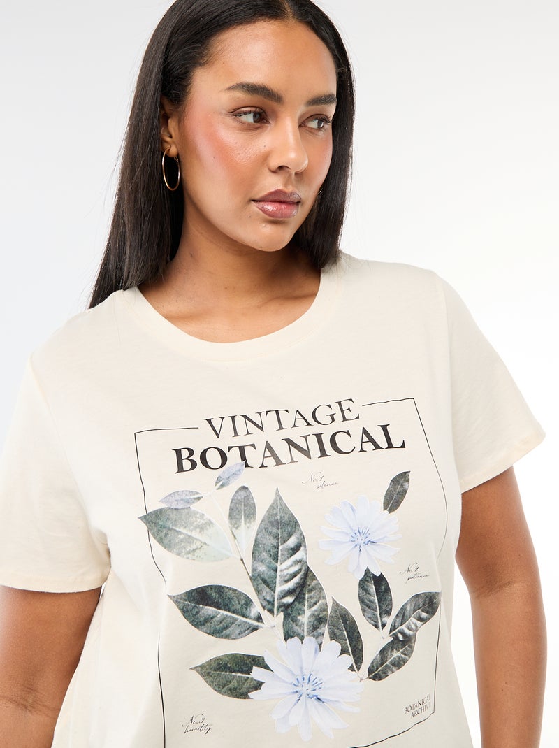 T-shirt met korte mouw en print Wit - Kiabi