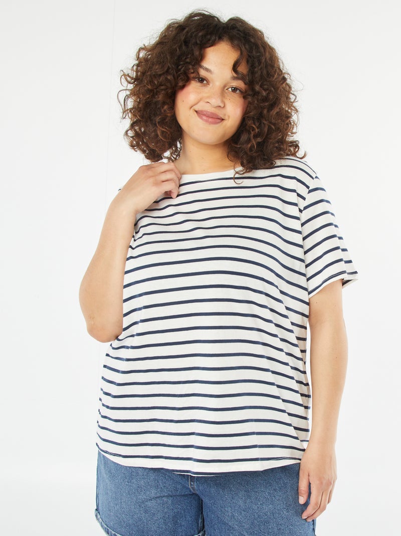 T-shirt met korte mouw en print WIT - Kiabi