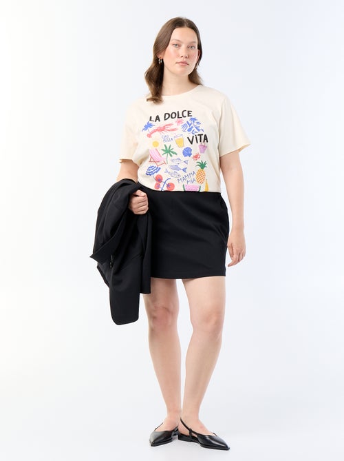T-shirt met korte mouw en print - Kiabi