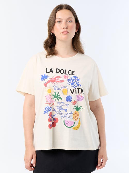 T-shirt met korte mouw en print - Kiabi
