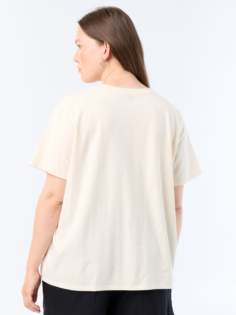 T-shirt met korte mouw en print Wit - Kiabi