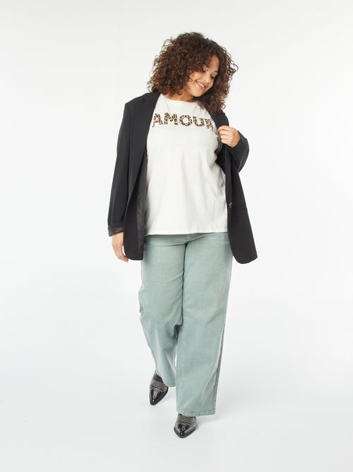 T-shirt met korte mouw en print - Kiabi