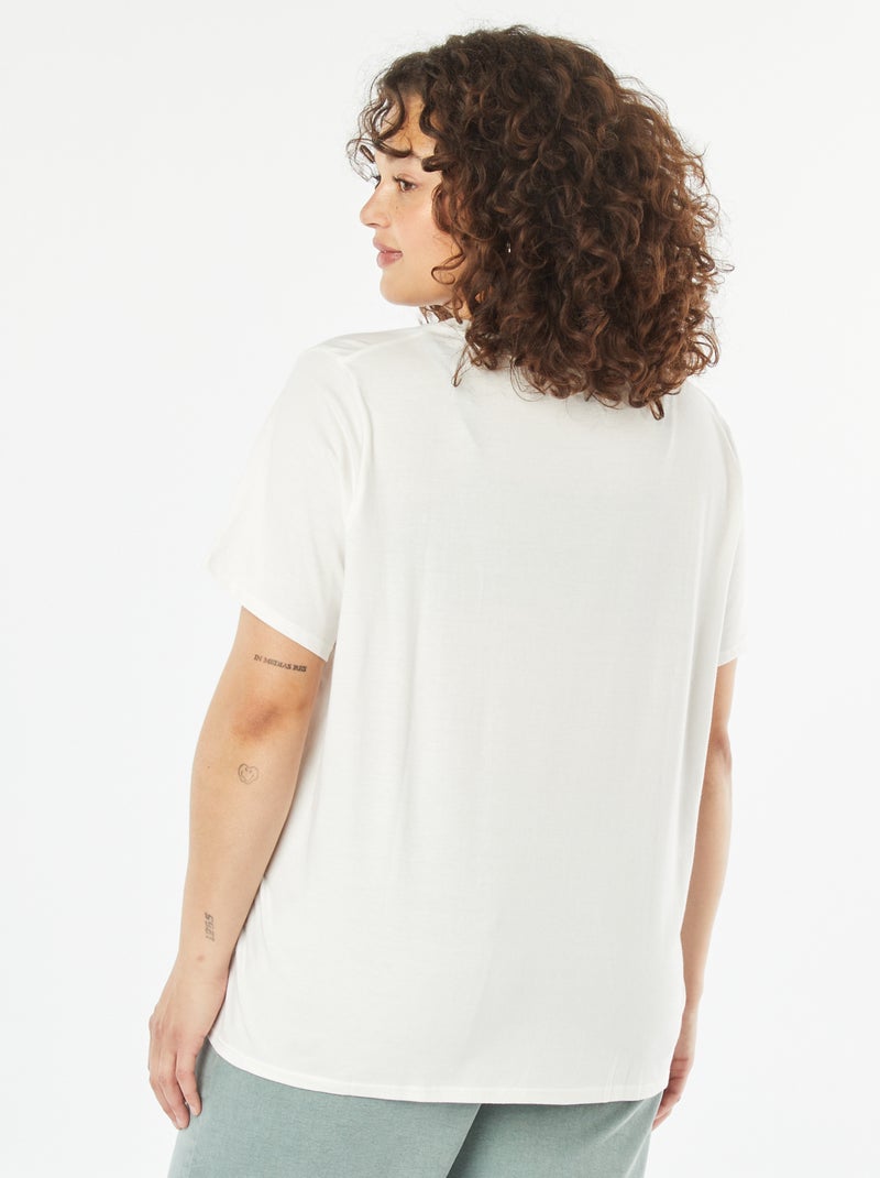 T-shirt met korte mouw en print WIT - Kiabi