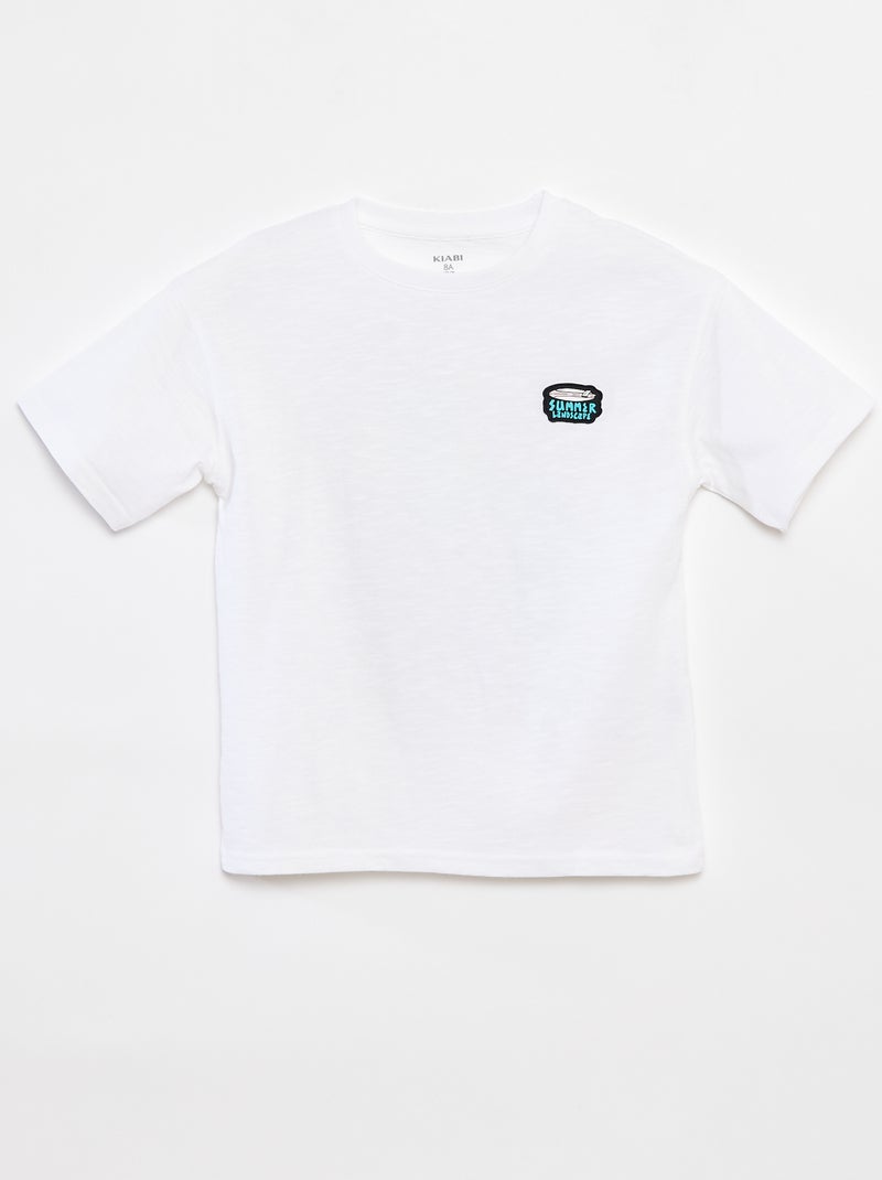 T-shirt met korte mouw en print Wit - Kiabi