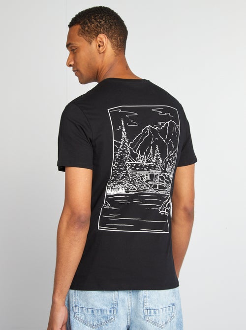 T-shirt met korte mouw en print - Kiabi