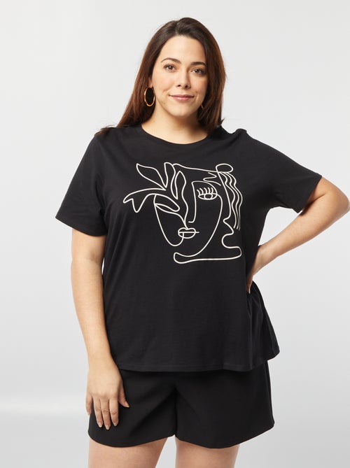 T-shirt met korte mouw en print - Kiabi