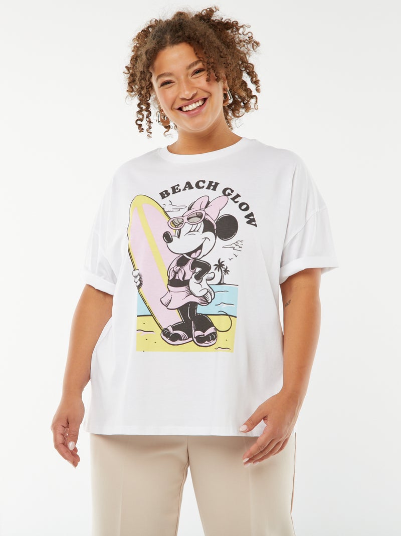 T-shirt met korte mouw en ronde hals - 'Disney' WIT - Kiabi