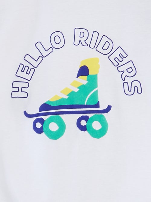 T-shirt met korte mouw en ronde hals met print - Kiabi