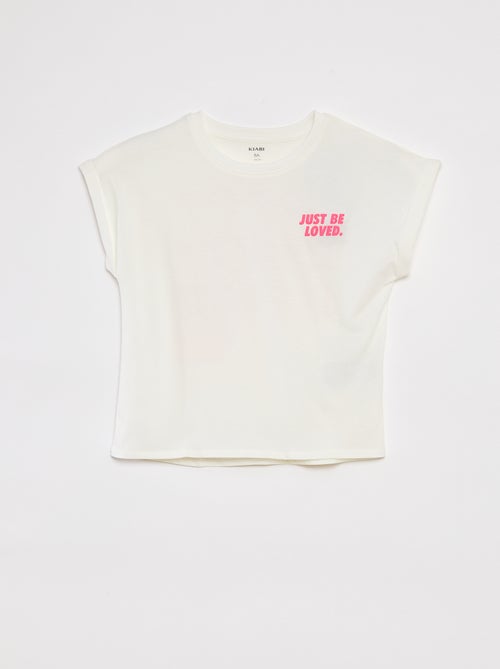 T-shirt met korte mouw en ronde hals - Kiabi