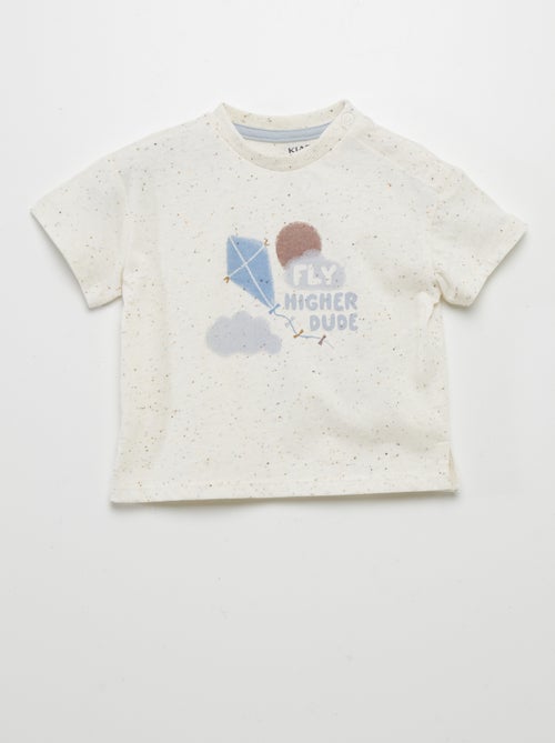 T-shirt met korte mouw en spikkels - Kiabi