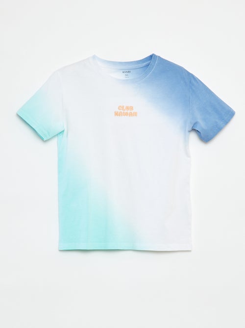 T-shirt met korte mouw en tie-dyeprint - Kiabi