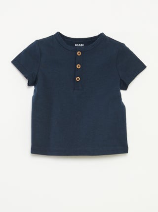 T-shirt met korte mouw en tuniekhals