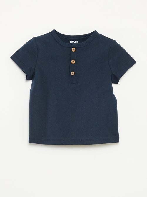 T-shirt met korte mouw en tuniekhals - Kiabi