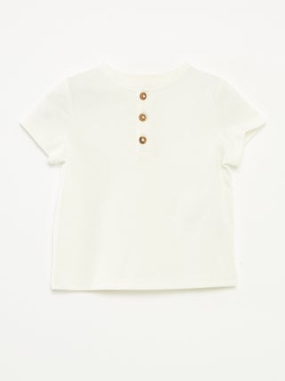 T-shirt met korte mouw en tuniekhals