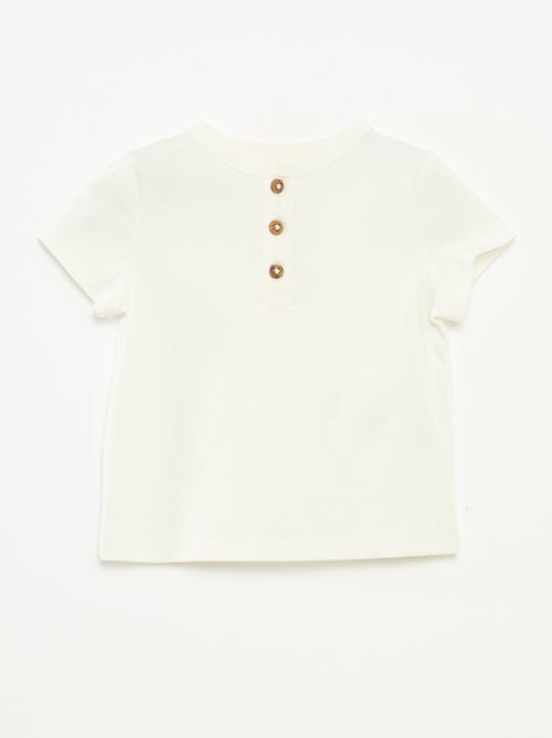 T-shirt met korte mouw en tuniekhals - Kiabi