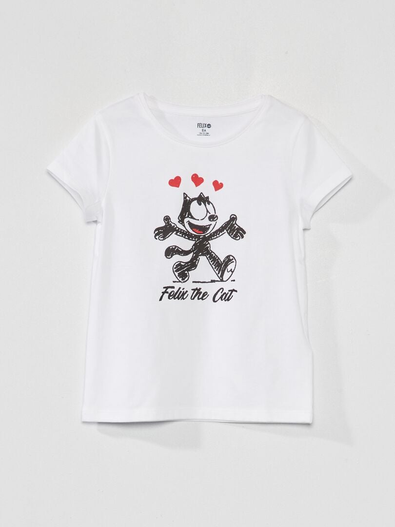 T-shirt met korte mouw 'Felix' WIT - Kiabi