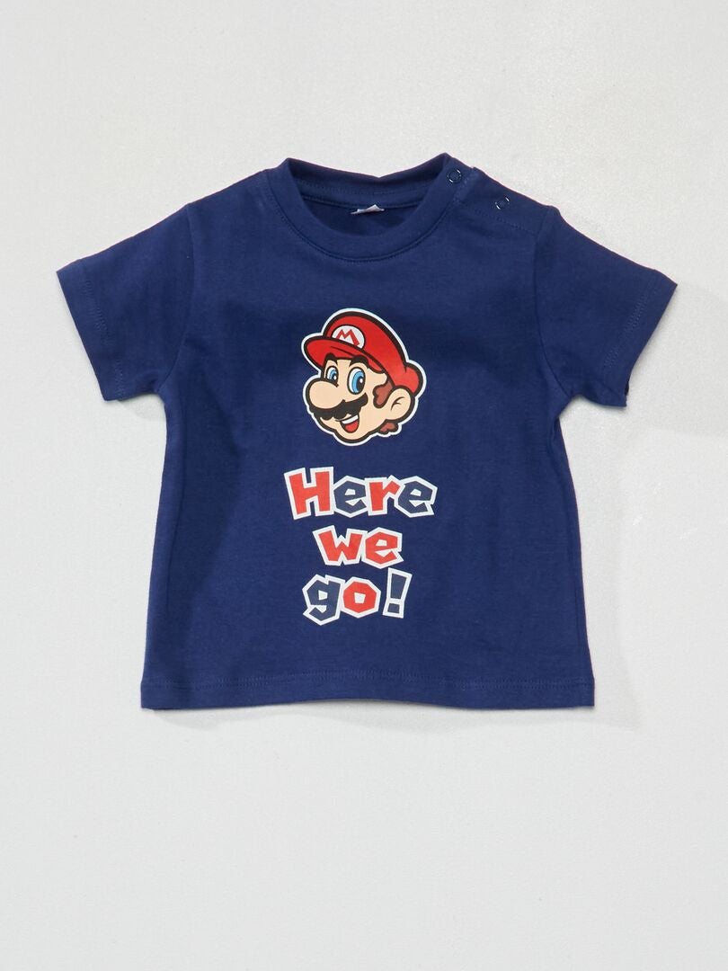 T-shirt met korte mouw 'Mario' BLAUW - Kiabi