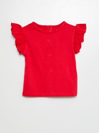 T-shirt met korte mouw met ruches