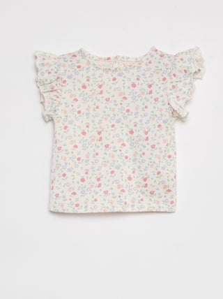 T-shirt met korte mouw met ruches
