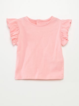 T-shirt met korte mouw met ruches