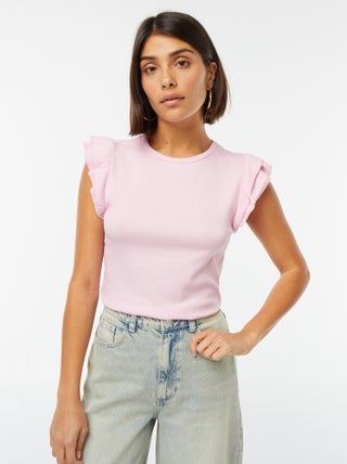 T-shirt met korte mouw met ruches