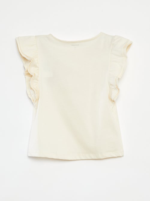 T-shirt met korte mouw met ruches - Kiabi