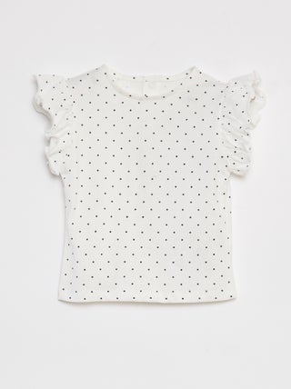 T-shirt met korte mouw met ruches