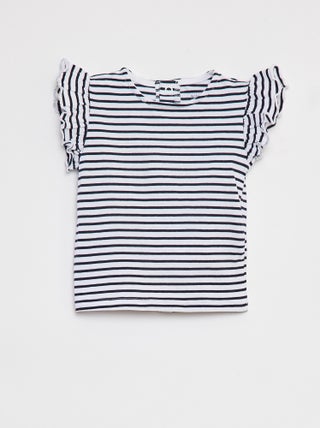 T-shirt met korte mouw met ruches
