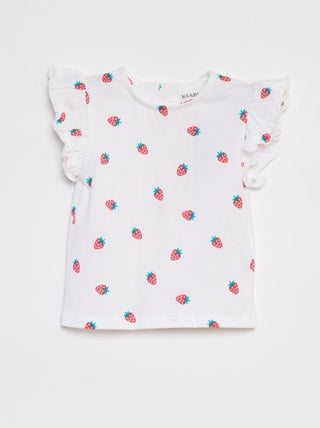 T-shirt met korte mouw met ruches