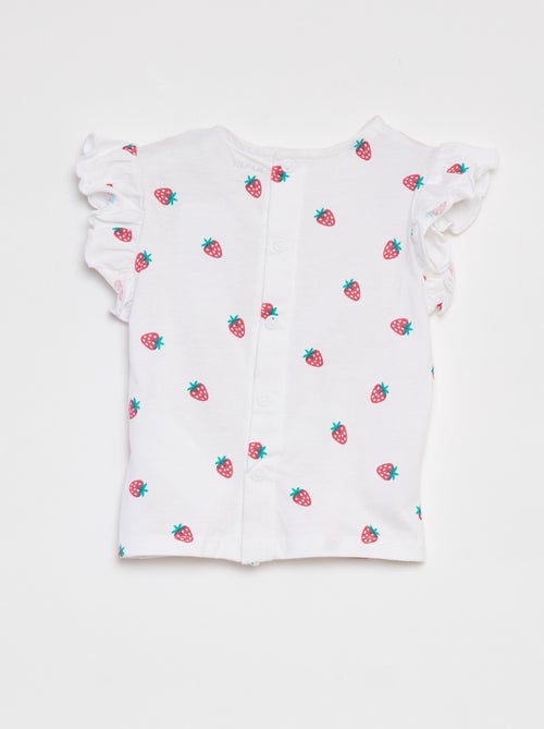 T-shirt met korte mouw met ruches - Kiabi