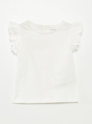 T-shirt met korte mouw met ruches