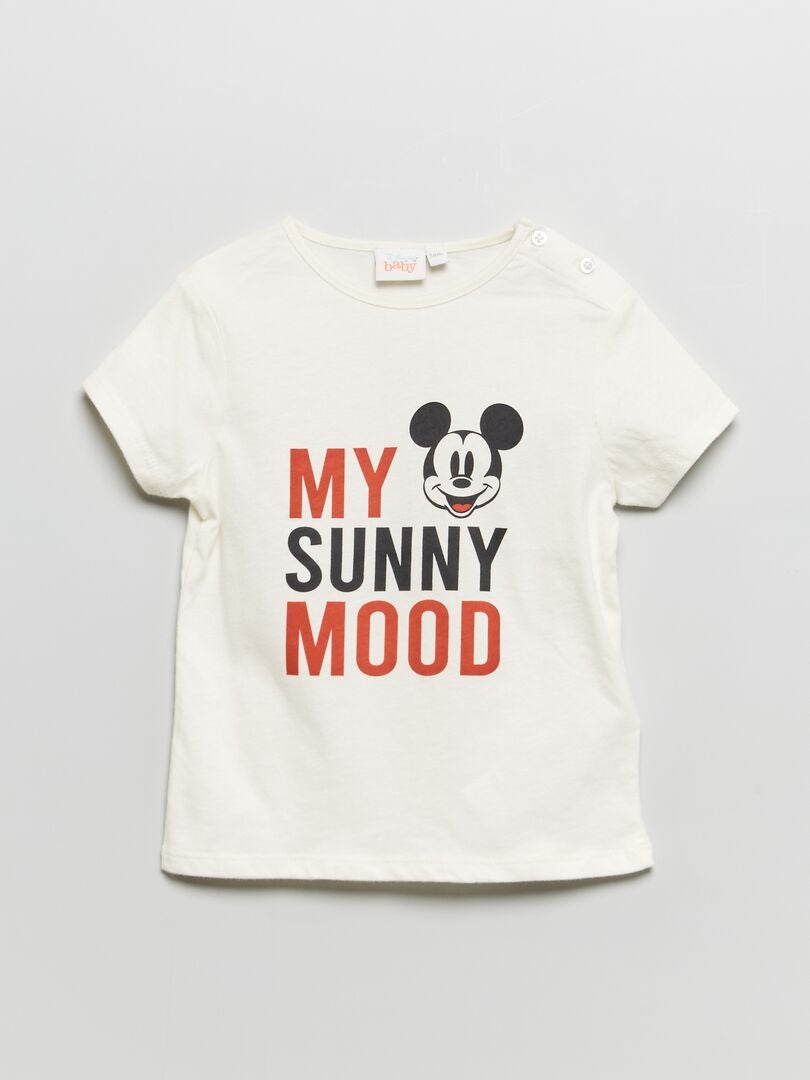 T-shirt met korte mouw 'Mickey' 'Disney' WIT - Kiabi
