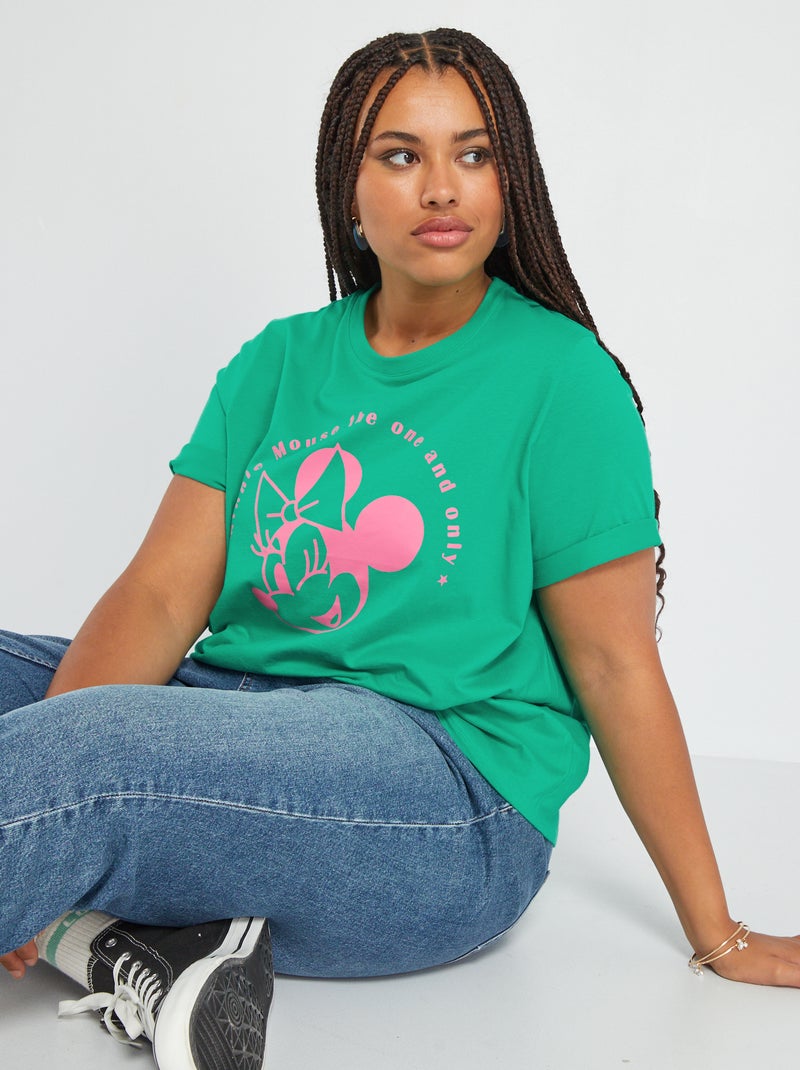 T-shirt met korte mouw 'Minnie' GROEN - Kiabi