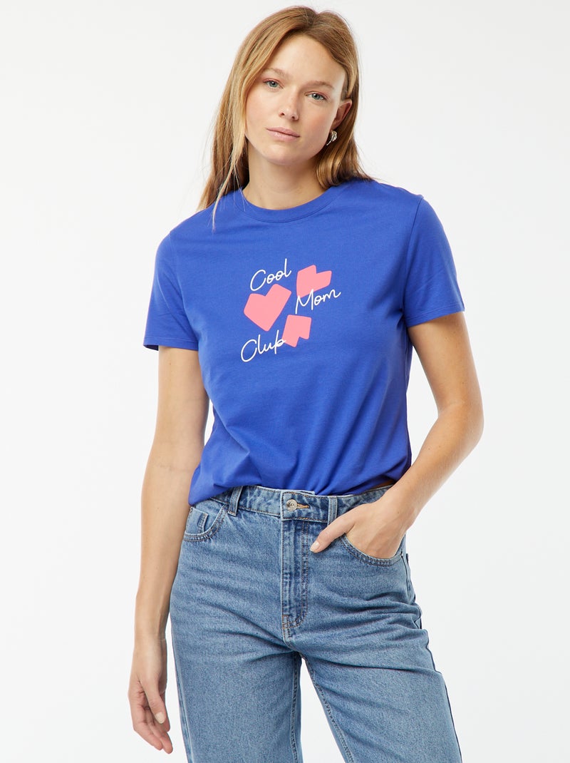 T-shirt met korte mouw | 'Moederdag' BLAUW - Kiabi