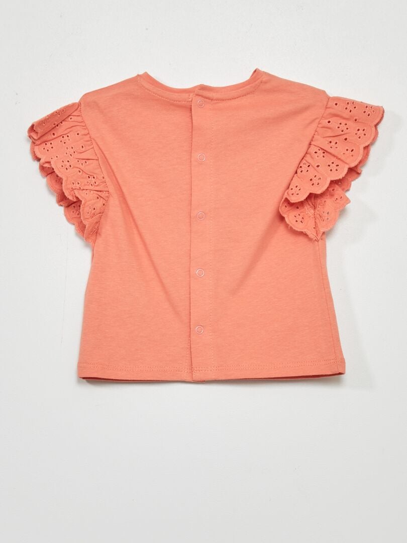 T-shirt met korte mouw ORANJE - Kiabi