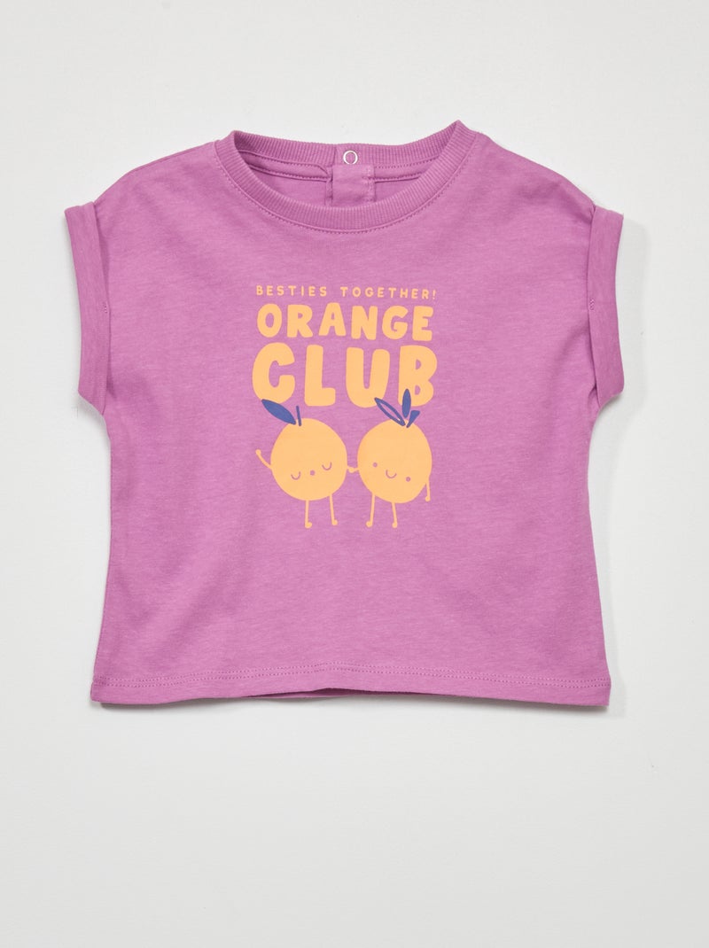 T-shirt met korte mouw PAARS - Kiabi