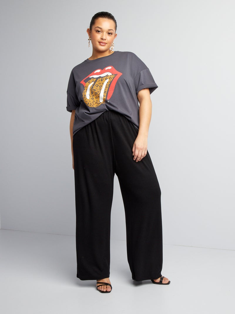 T-shirt met korte mouw 'Rolling Stones' GRIJS - Kiabi