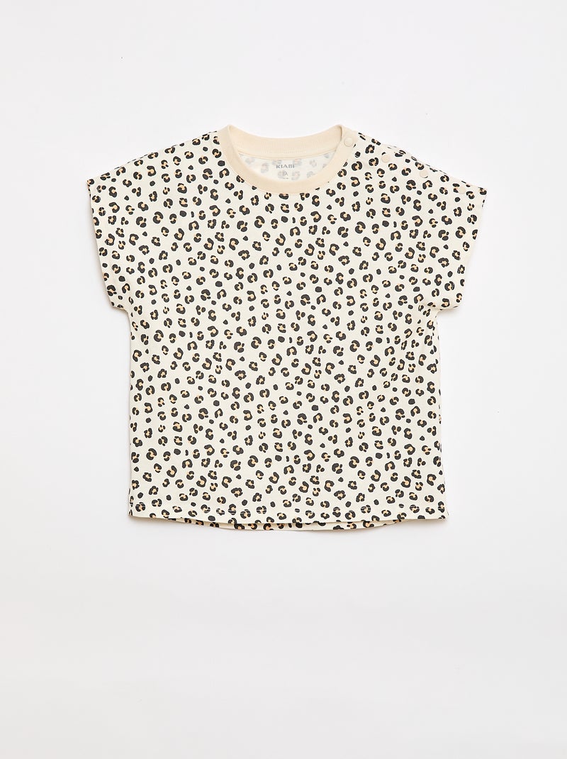 T-shirt met korte mouwen - Collectie gemakkelijk aan te trekken Biege - Kiabi