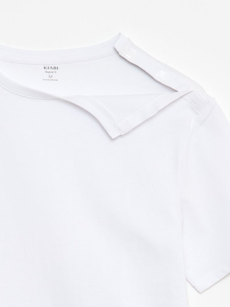 T-shirt met korte mouwen - collectie makkelijk aan te trekken wit - Kiabi