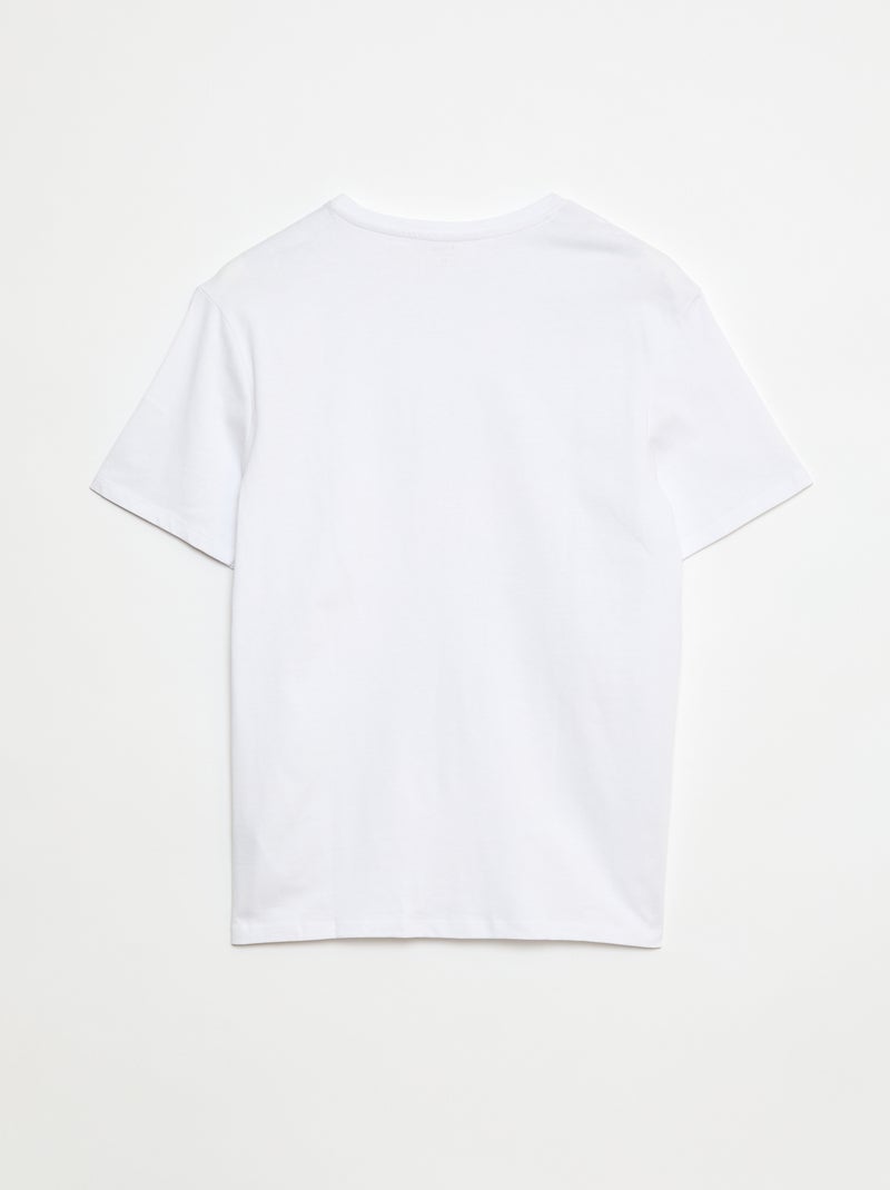 T-shirt met korte mouwen - collectie makkelijk aan te trekken wit - Kiabi