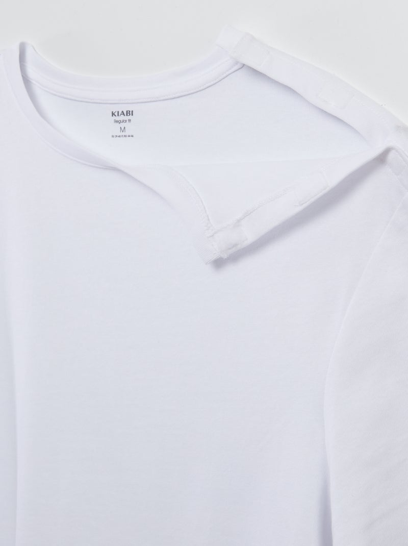 T-shirt met korte mouwen - collectie makkelijk aan te trekken wit - Kiabi