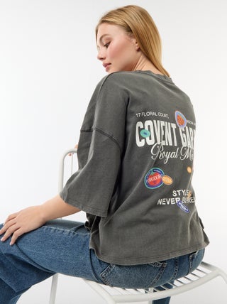T-shirt met korte mouwen, aan twee kanten bedrukt
