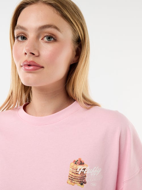 T-shirt met korte mouwen, aan twee kanten bedrukt - Kiabi