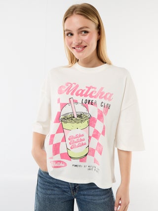T-shirt met korte mouwen, aan twee kanten bedrukt
