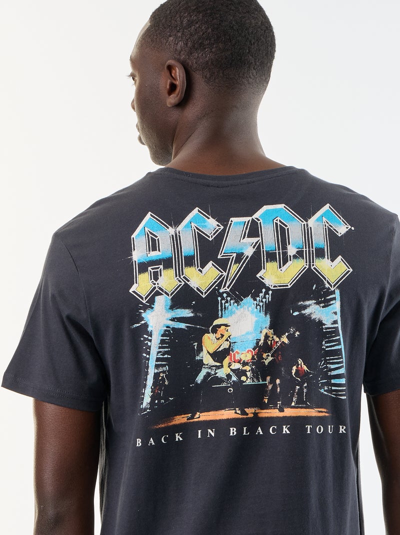 T-shirt met korte mouwen 'AC DC' Zwart - Kiabi