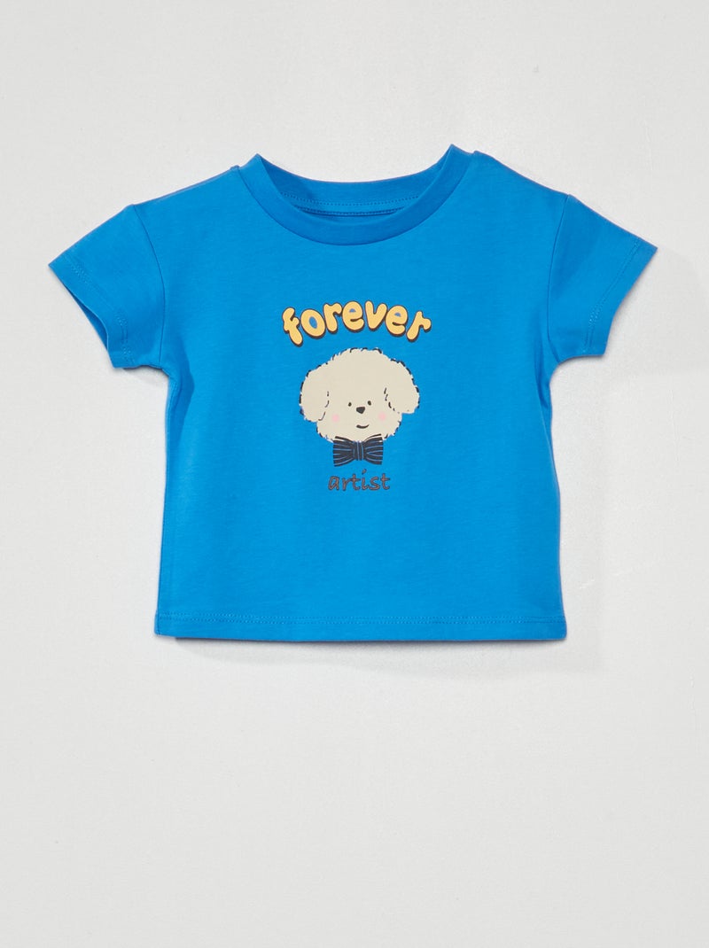 T-shirt met korte mouwen BLAUW - Kiabi