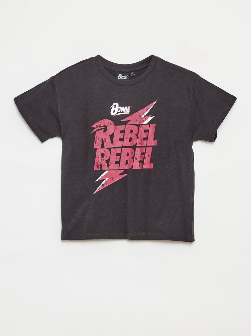 T-shirt met korte mouwen 'David Bowie' ZWART - Kiabi