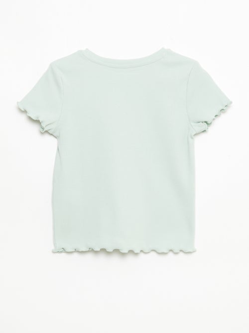 T-shirt met korte mouwen en ajourdetails - Kiabi