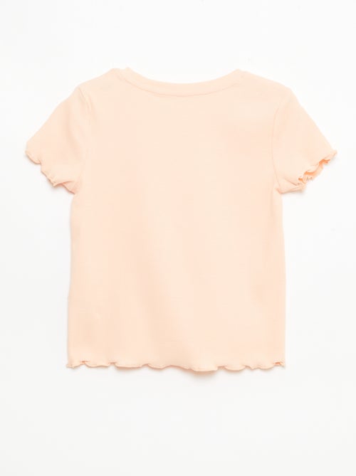 T-shirt met korte mouwen en ajourdetails - Kiabi