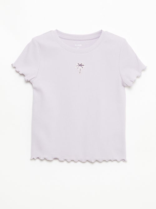 T-shirt met korte mouwen en ajourdetails - Kiabi